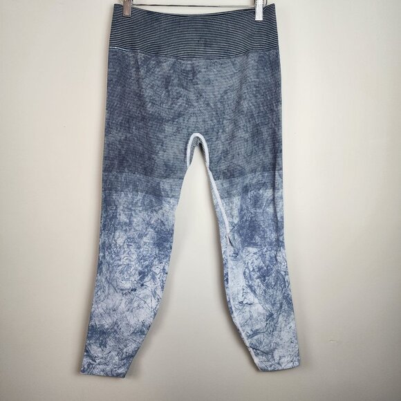 Lululemon Ebb To Train Tight Leggings sz 12 Luna Blue  White Wash Cropped Leggin - Picture 1 of 12